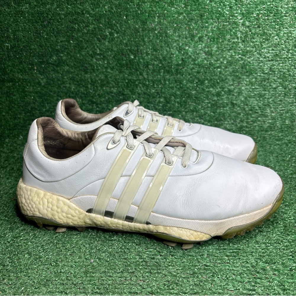 Adidas Tour 360 22 Men’s Size 12 Softspike Golf Shoes White Gray Leather GV7245